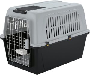 Trasportino per Cani di Taglia Media ATLAS 60, Box per Trasporto Cani, Porta in Acciaio plasticato, Sistema di Chiusura di Sicurezza, Griglie per l'aerazione, Maniglia Trasporto, 61 x 91 x h 68 CM